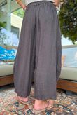 Sandbar Linen Blend Barrel Culotte Pant Chocolate